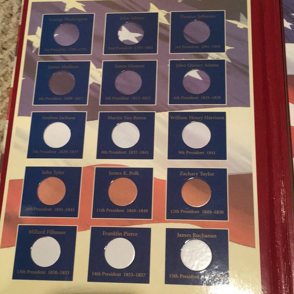 NWOT and VTG “U.S. Presidential Dollars Deluxe Coin Collector’s Album” and Book - Picture 2 of 7